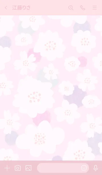 [LINE着せ替え] 白いお花と水玉 ピンク6の画像3