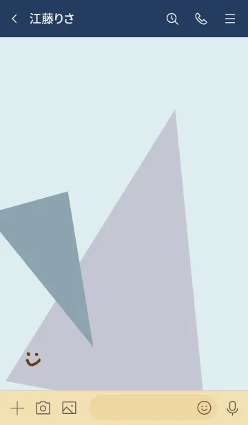[LINE着せ替え] おしゃれ三色三角ブルー3の画像3