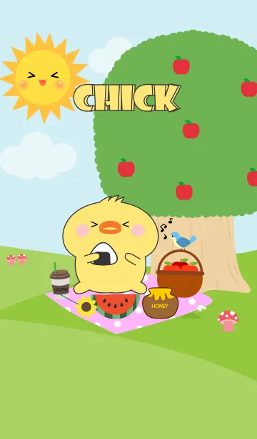 [LINE着せ替え] Happy Chick Picnic Theme (JP)の画像1