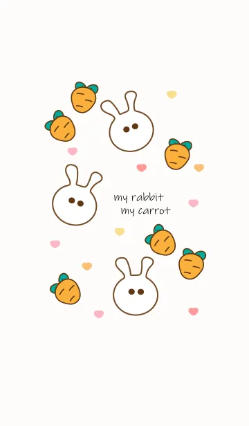 [LINE着せ替え] Rabbit & Carrot 2 :)の画像1