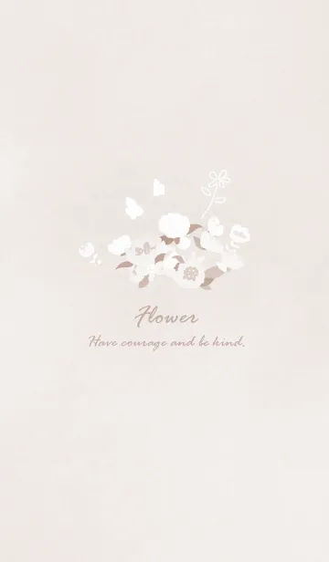 [LINE着せ替え] 清楚な花々♬ベージュ2の画像1