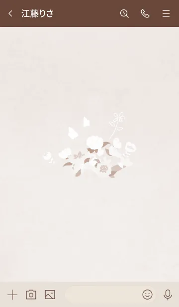 [LINE着せ替え] 清楚な花々♬ベージュ2の画像3