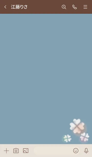 [LINE着せ替え] ベージュと青 : 幸運のクローバー雲の画像3