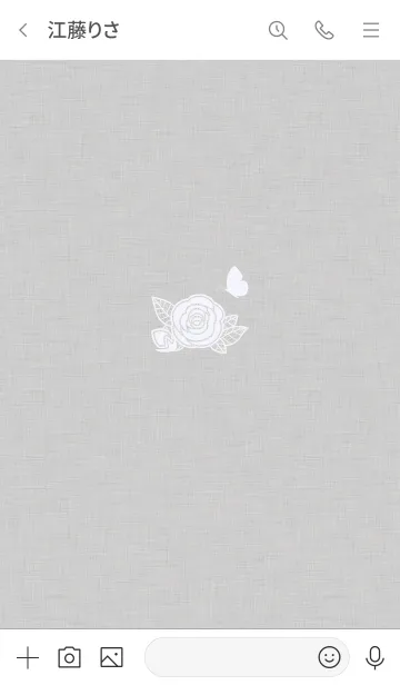 [LINE着せ替え] 薔薇の刺繍♬グレーの画像3