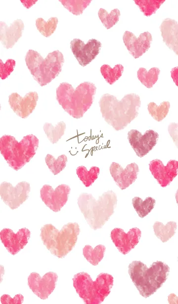 [LINE着せ替え] 水彩ピンクハート たくさん22の画像1