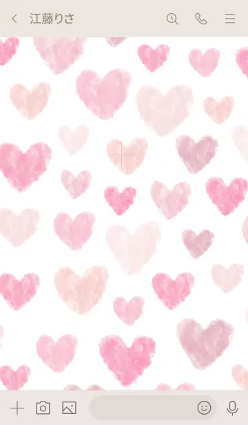 [LINE着せ替え] 水彩ピンクハート たくさん22の画像3