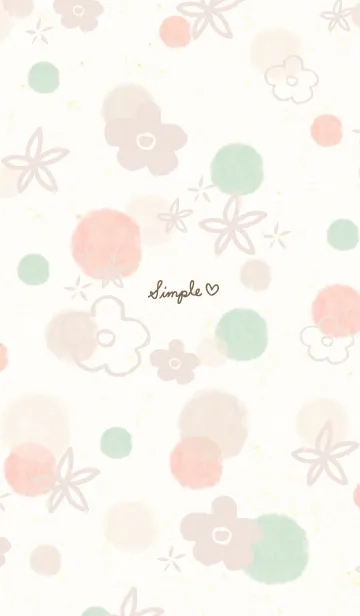 [LINE着せ替え] シンプル 水彩 丸 お花30の画像1