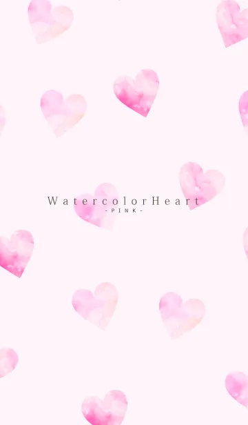 [LINE着せ替え] Watercolor Heart -PINK- 30の画像1