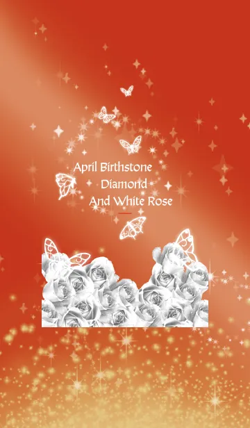 [LINE着せ替え] 赤 : 4月のダイヤモンドと蝶の画像1