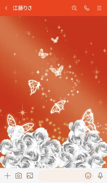 [LINE着せ替え] 赤 : 4月のダイヤモンドと蝶の画像3