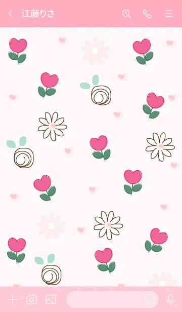 [LINE着せ替え] Minimal pink flowers :)の画像3