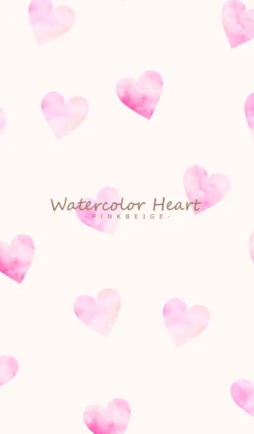 [LINE着せ替え] Watercolor Heart -PINKBEIGE- 30の画像1