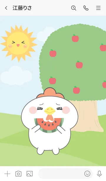 [LINE着せ替え] Happy White Chicken Picnic Theme (JP)の画像3
