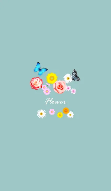 [LINE着せ替え] お洒落な花♬グリーンの画像1