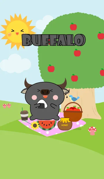 [LINE着せ替え] Happy Buffalo Picnic Theme (JP)の画像1