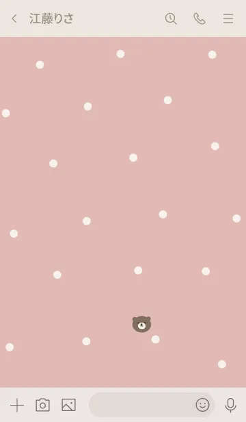 [LINE着せ替え] ピンクベージュとクマ。水玉。の画像3