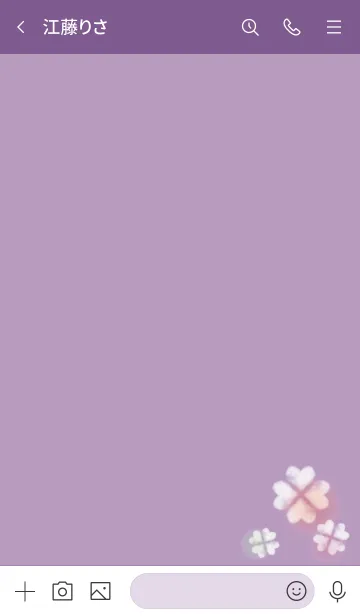 [LINE着せ替え] 紫 : 幸運のクローバー雲の画像3