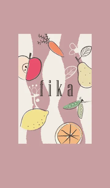 [LINE着せ替え] 「fika」～北欧風～フルーツ・ピンクの画像1