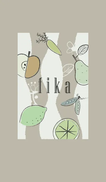 [LINE着せ替え] 「fika」～北欧風～フルーツ・ベージュの画像1