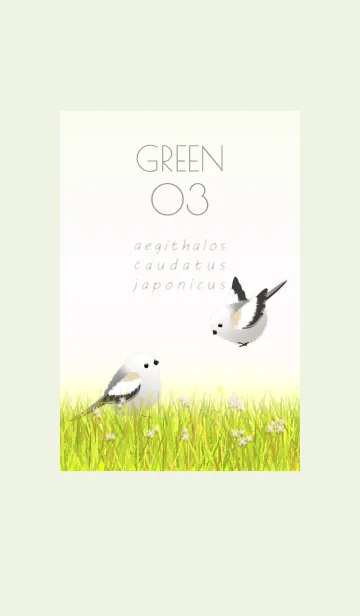 [LINE着せ替え] シマエナガ/グリーン03.v2の画像1