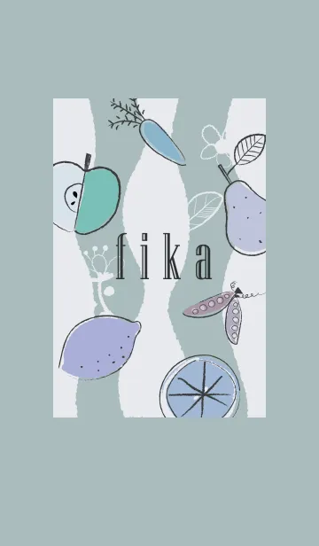 [LINE着せ替え] 「fika」～北欧風～フルーツ・ブルーの画像1