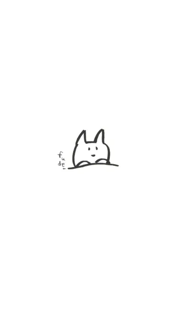 [LINE着せ替え] ふでがきねこのゆるい着せかえ 白の画像1