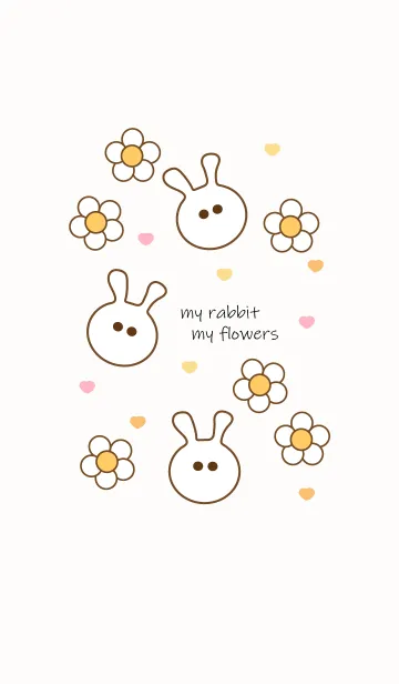 [LINE着せ替え] Mini flowers & Rabbitの画像1