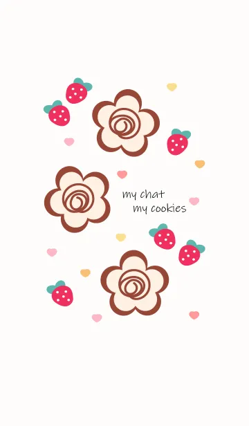 [LINE着せ替え] Flower cookies 2 :)の画像1