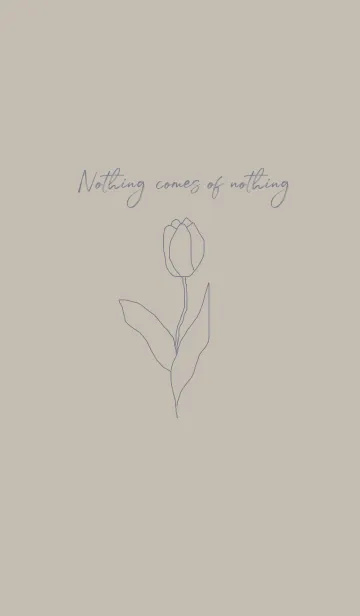 [LINE着せ替え] flower -gray beige-の画像1