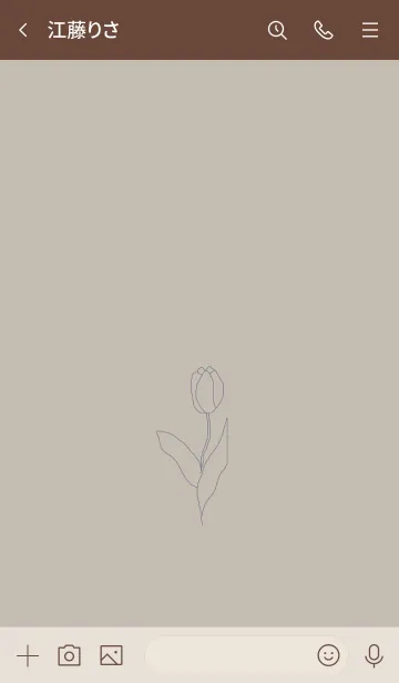 [LINE着せ替え] flower -gray beige-の画像3