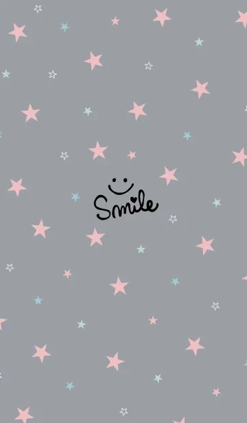 [LINE着せ替え] 星 グレー スマイルの画像1