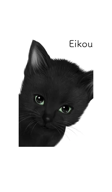 [LINE着せ替え] えいこう用可愛い黒猫子猫の画像1