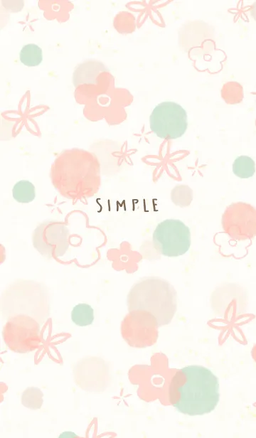 [LINE着せ替え] シンプル 水彩 丸 お花7の画像1