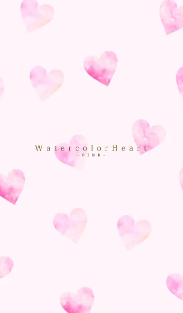 [LINE着せ替え] Watercolor Heart -PINK- 31の画像1