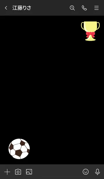 [LINE着せ替え] サッカーの着せかえ ブラックの画像3