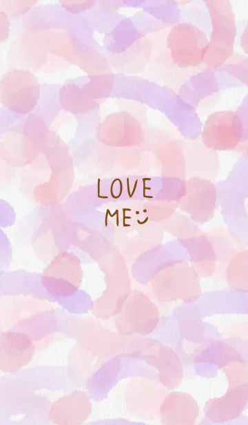 [LINE着せ替え] 水彩 ピンク パープル4の画像1