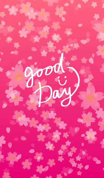 [LINE着せ替え] 桜ピンク-スマイル12-の画像1