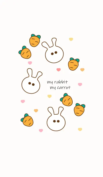 [LINE着せ替え] Rabbit & Carrot 3 :)の画像1