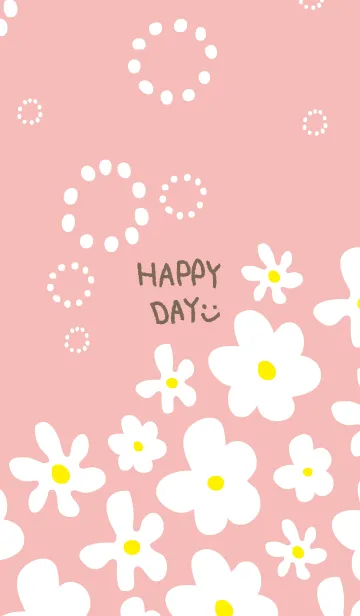 [LINE着せ替え] 白い花が可愛い ピンク8の画像1