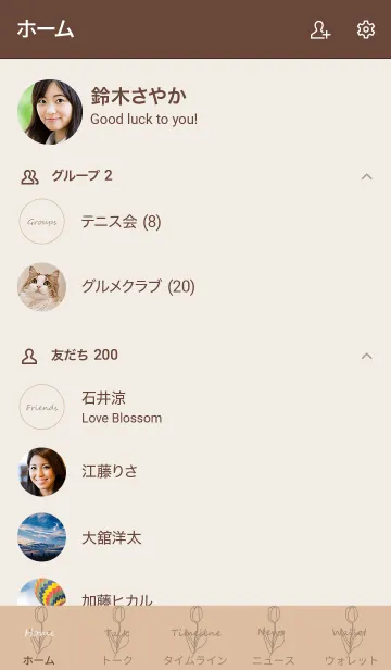 [LINE着せ替え] art tulip (beige)の画像2