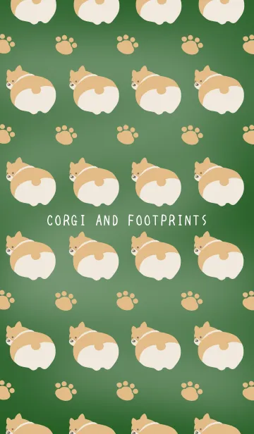 [LINE着せ替え] コーギーと足跡の着せかえ 黒板の画像1