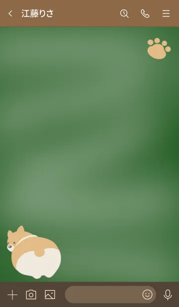 [LINE着せ替え] コーギーと足跡の着せかえ 黒板の画像3