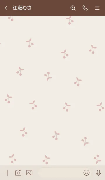 [LINE着せ替え] cherry pattern / beigepinkの画像3