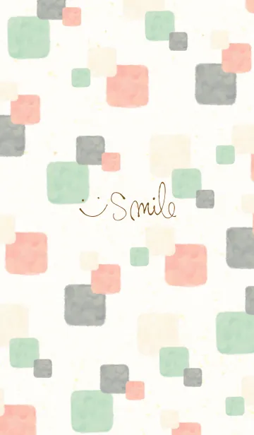 [LINE着せ替え] 水彩四角2スマイル2の画像1