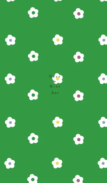 [LINE着せ替え] お洒落グリーンとお花。の画像1