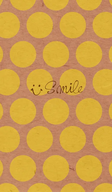 [LINE着せ替え] クラフト紙黄色ドット-スマイル26-の画像1