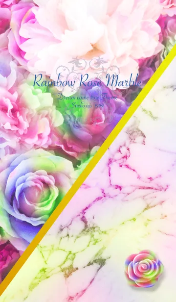 [LINE着せ替え] 幸運UP！！ Rainbow Rose Marble2の画像1