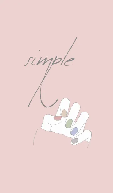 [LINE着せ替え] シンプル:色違いネイルの画像1