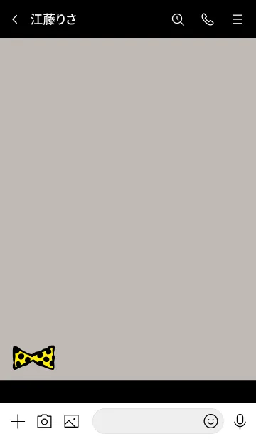 [LINE着せ替え] 水玉リボン ブラック×イエロー4の画像3