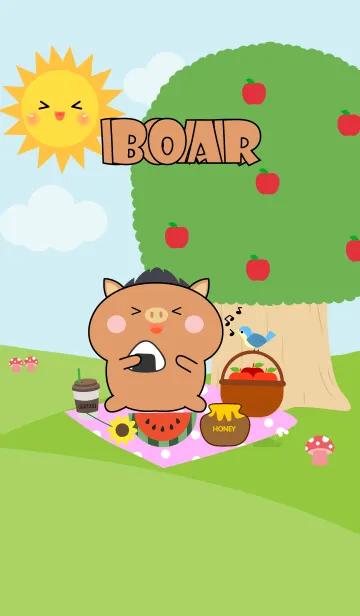 [LINE着せ替え] Happy Boar Picnic Theme (JP)の画像1